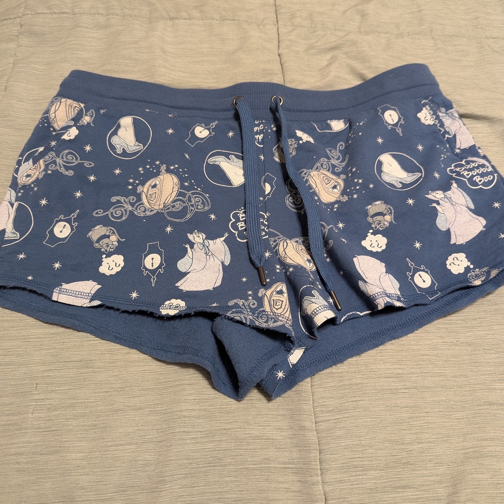 Women's Blue Graphic Shorts